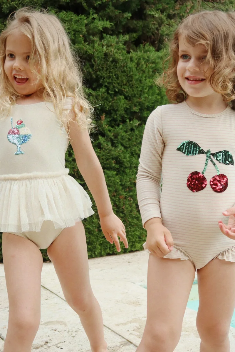 Jade Langærmet Badedragt - rose stripe - Billede 3