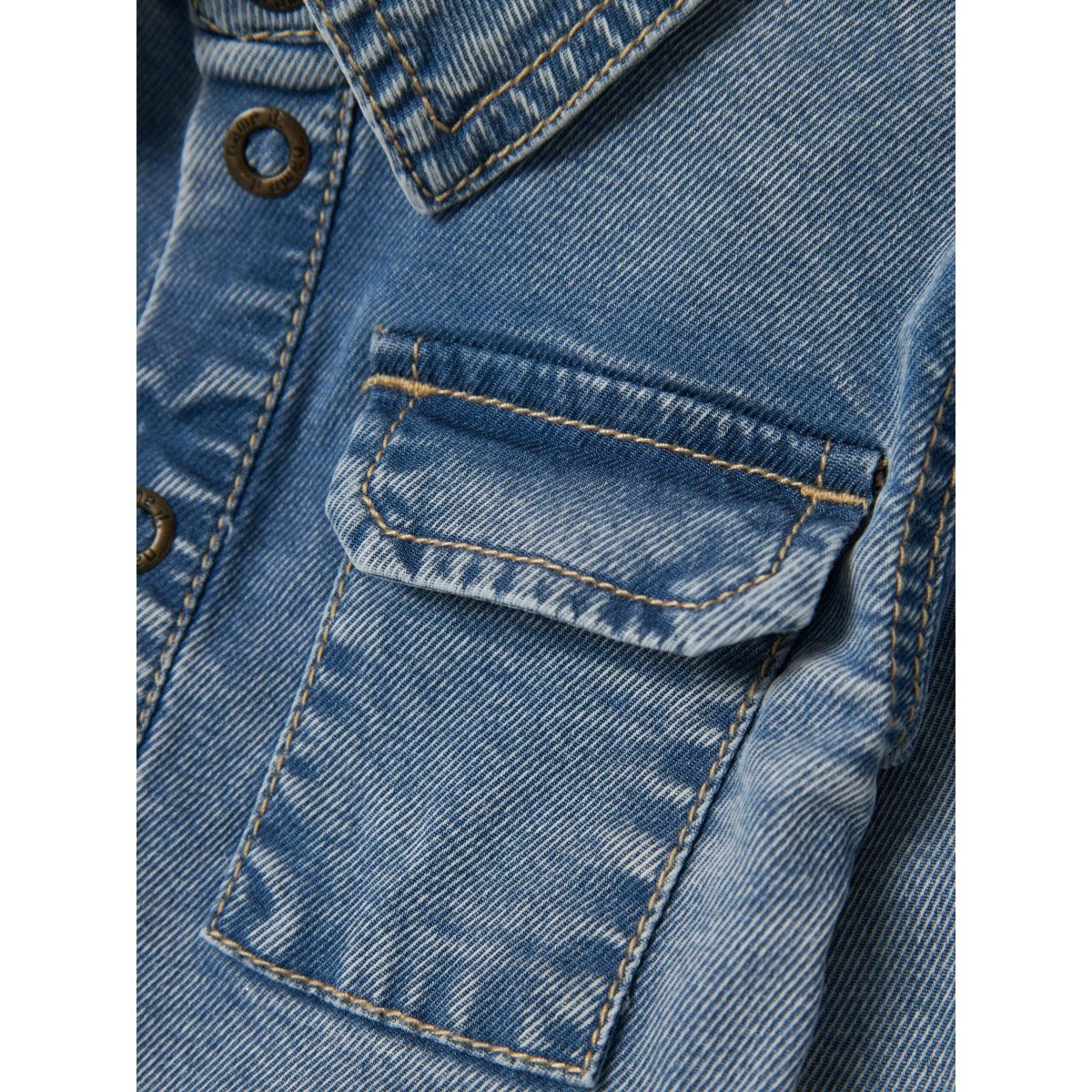 Name It – Skjorte – Knud – Medium Blue Denim - Billede 4