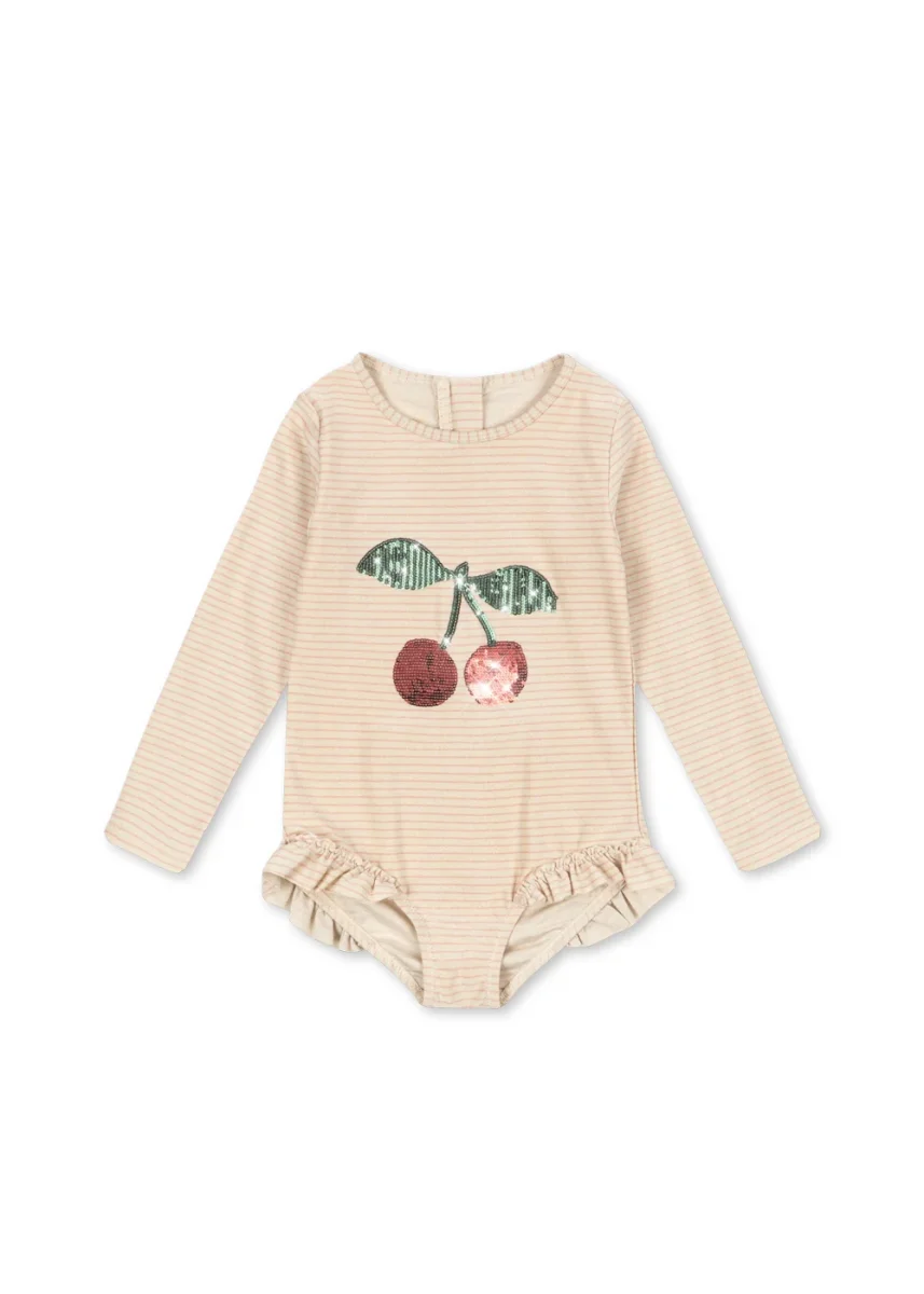Jade Langærmet Badedragt - rose stripe - Billede 2