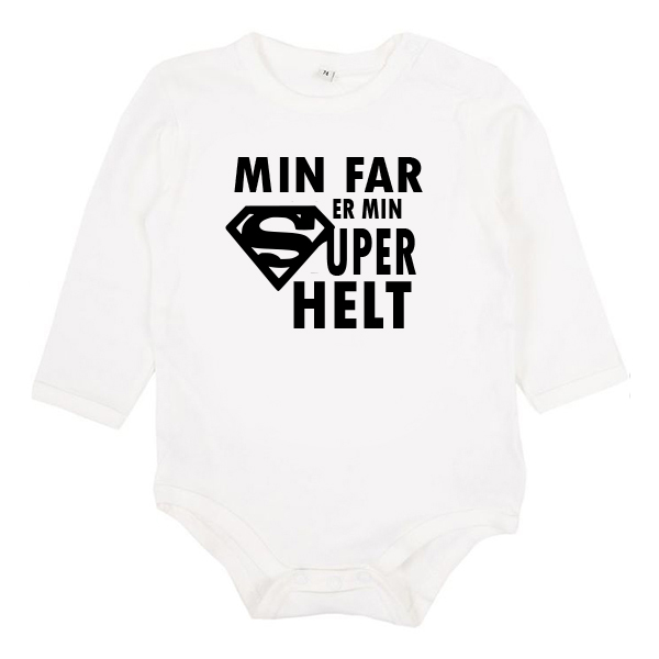 Baby body med tekst – min far er min superhelt - Billede 2