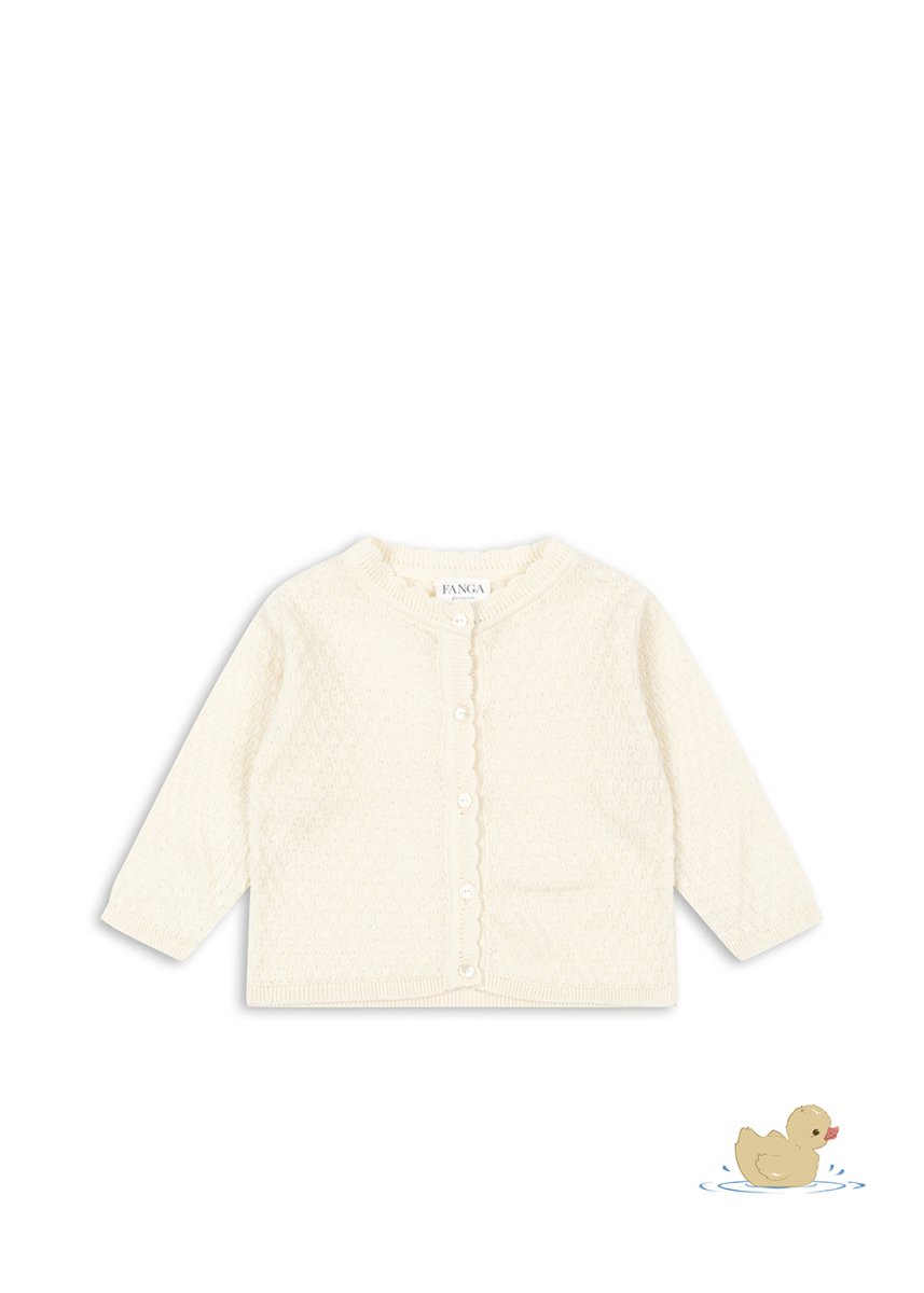 Konges Sløjd – Cardigan – Fanga Venti Pointelle – Antique White - Billede 2