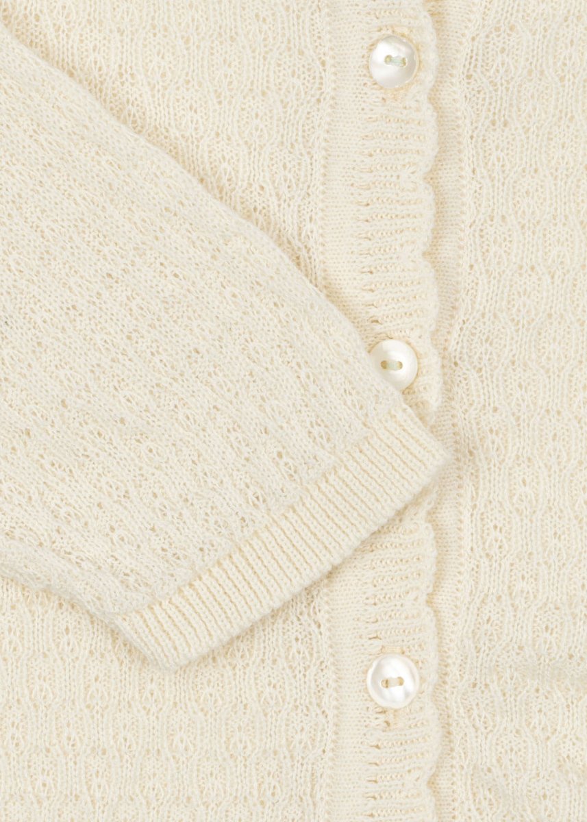 Konges Sløjd – Cardigan – Fanga Venti Pointelle – Antique White - Billede 3